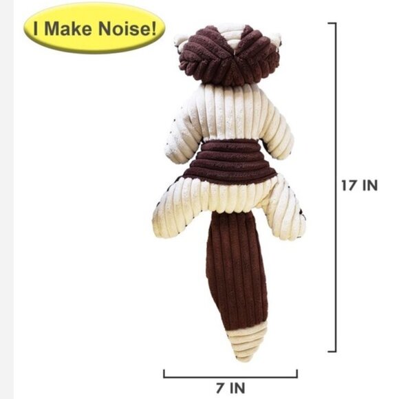 Plush Dog Toy Squeaky Crinkle Corduroy Hemingway the Fox Brown Tan 17 in - Picture 2 of 9